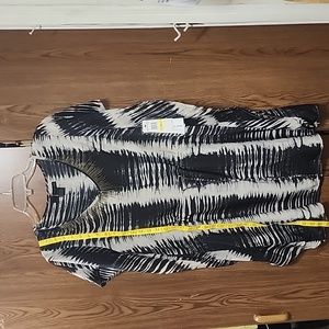 Abstract pattern black and beige dress